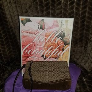Coach Classic Wristlet, Canvas/Suede